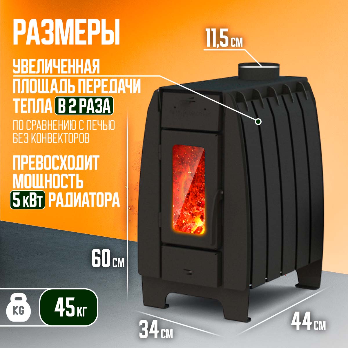 ПЕЧЬМАСТЕР ПЕЧЬ ОТОПИТЕЛЬНАЯ МАСТЕР 100 (СО СТЕКЛЯННОЙ ДВЕРЦЕЙ)