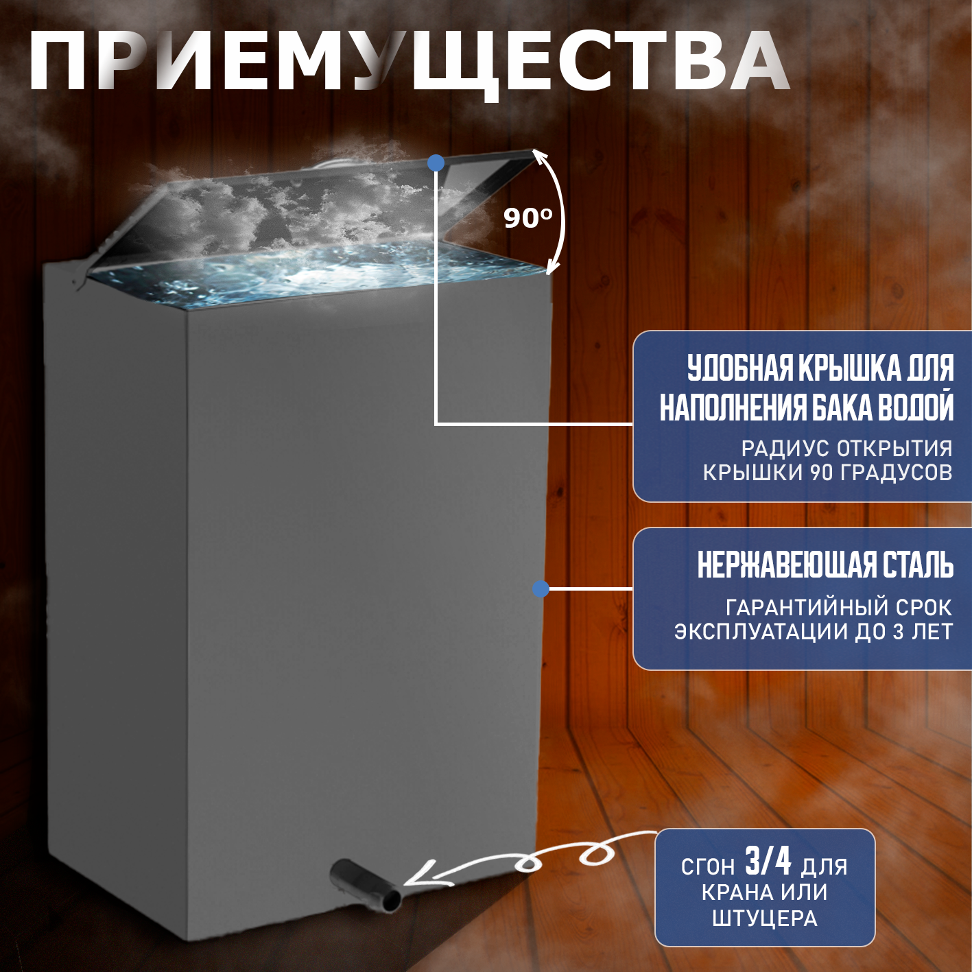 БАК ДЛЯ БАННОЙ ПЕЧИ ПАРОПРОФИ BPP-50